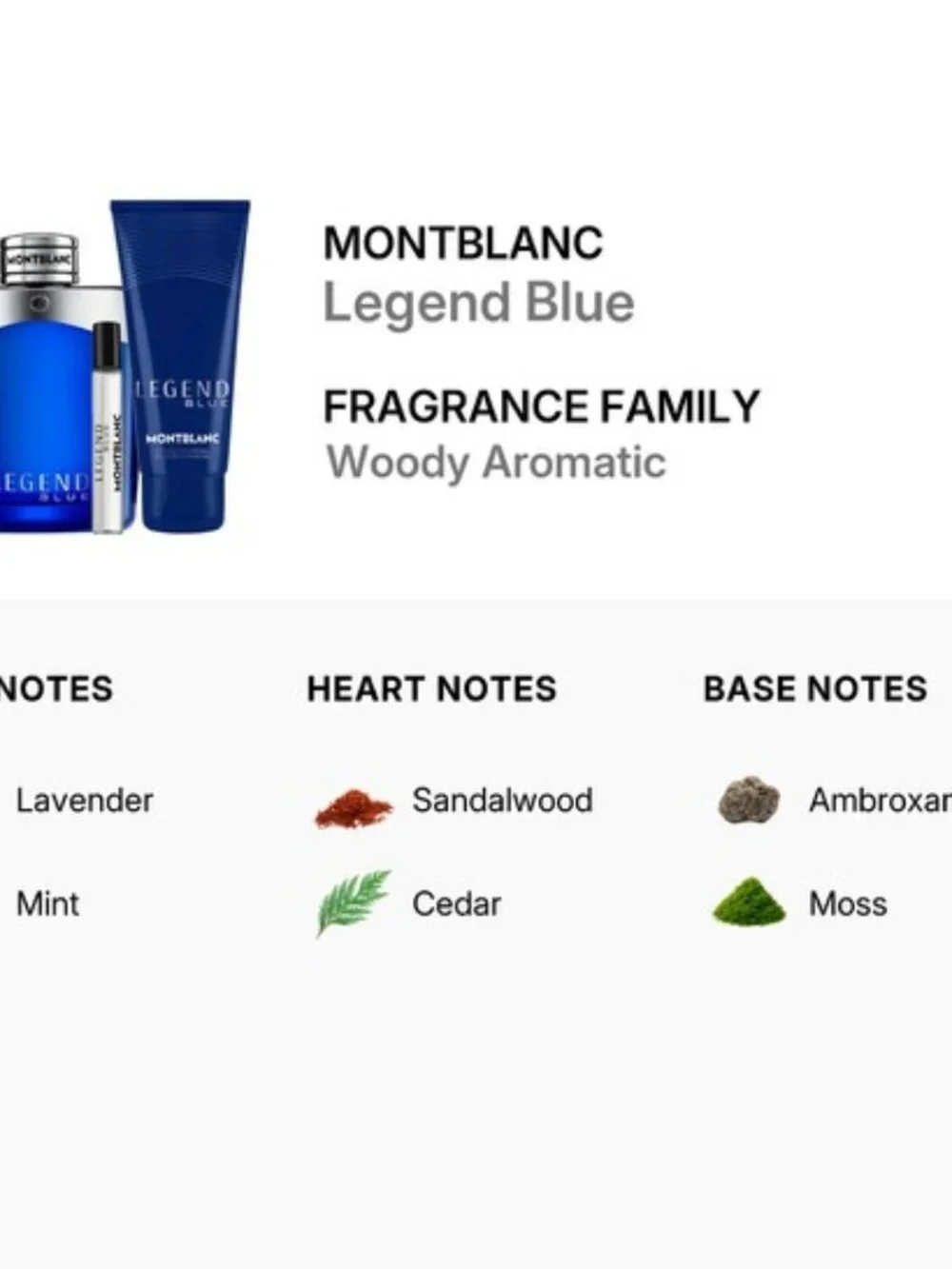 Montblanc Legend Blue Gift Set-Metal Box,Spray 7.5ml&Cream&Cleanser 30ml-3pc-NEW